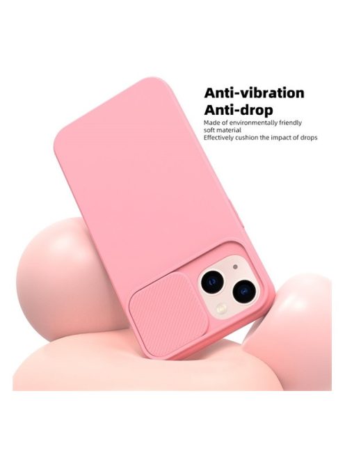 Slide Samsung Galaxy A13 5G/A04S, kameravédős szilikon tok, rózsaszín