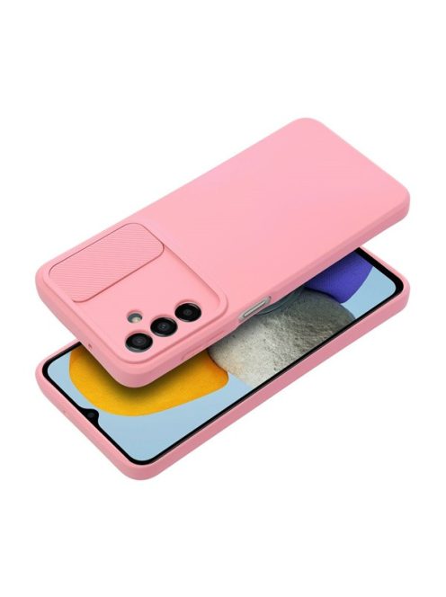Slide Samsung Galaxy A13 5G/A04S, kameravédős szilikon tok, rózsaszín