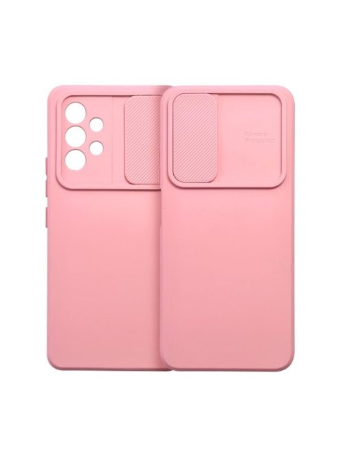 Slide Samsung Galaxy A13 5G/A04S, kameravédős szilikon tok, rózsaszín