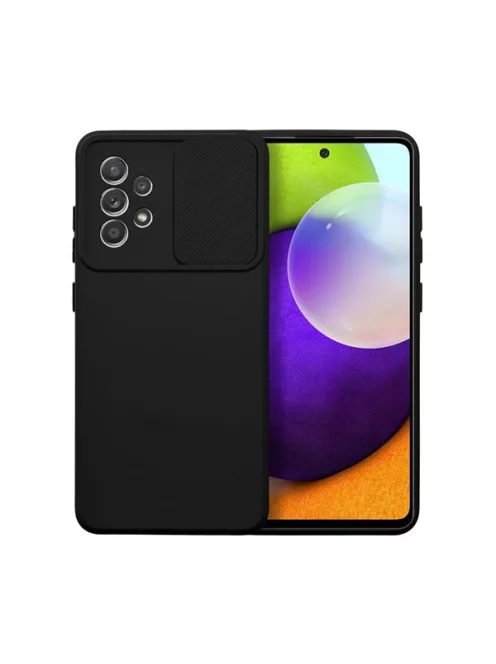 Slide Samsung Galaxy A52 5G/A52 LTE ( 4G )/A52S, kameravédős szilikon tok, fekete