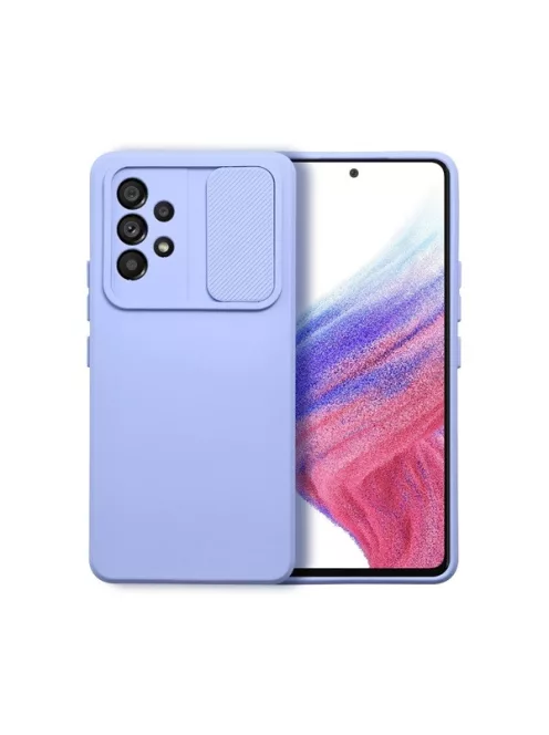 Slide Samsung Galaxy A52 5G/A52 LTE ( 4G )/A52S, kameravédős szilikon tok, levendula