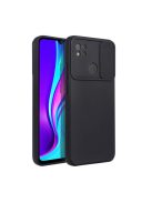 Slide Xiaomi Redmi 9C, kameravédős szilikon tok, fekete