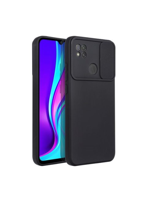 Slide Xiaomi Redmi 9C, kameravédős szilikon tok, fekete