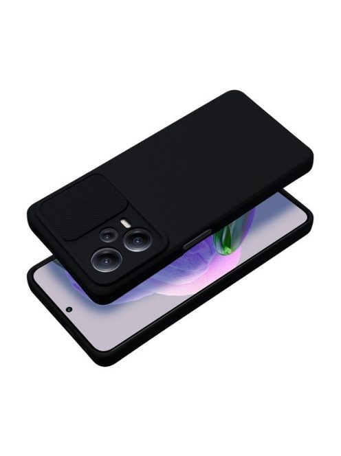 Slide Xiaomi Redmi Note 12 Pro+ 5G, kameravédős szilikon tok, fekete