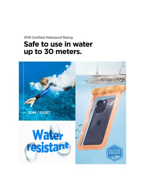 Spigen Aqua Shield A601 univerzális vízálló tok, barack