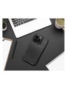 Forcell Carbon Premium hátlap tok Apple iPhone 15 Plus karbon mintás szilikon tok, fekete