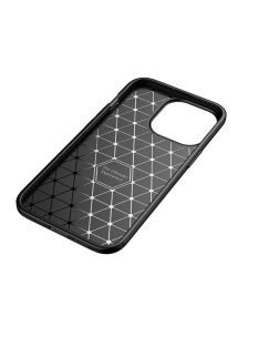   Forcell Carbon Premium hátlap tok Apple iPhone 15 Pro karbon mintás szilikon tok, fekete