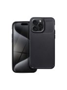 Forcell Carbon Premium hátlap tok Apple iPhone 15 Pro Max karbon mintás szilikon tok, fekete