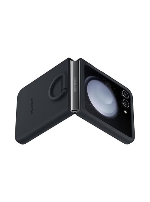 Samsung Galaxy Z Flip5 gyári szilikon tok gyűrűvel, indigó kék