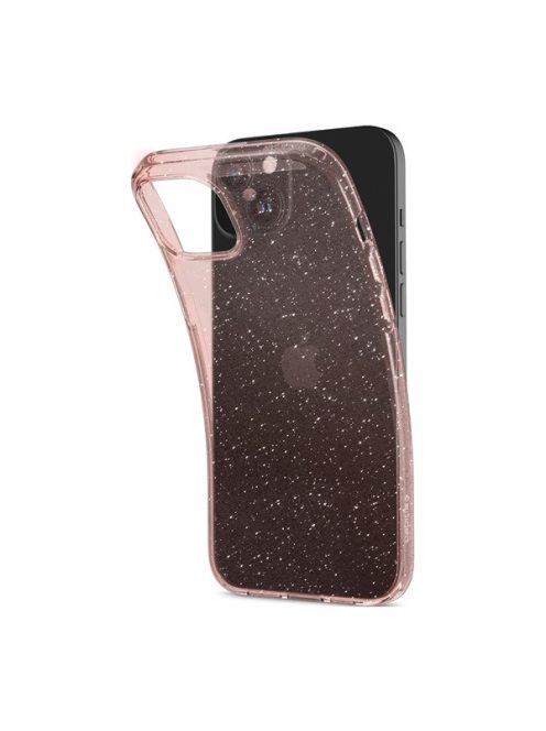 Spigen Liquid Crystal Glitter Apple iPhone 15 Plus tok, csillámos, rózsaszín, átlátszó