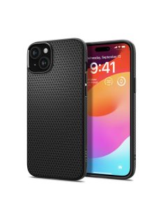   Spigen Liquid Air Apple iPhone 15 Plus tok, Matte Black, fekete