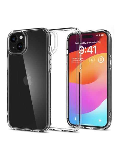 Spigen Ultra Hybrid Apple iPhone 15 Plus tok, Crystal Clear, átlátszó