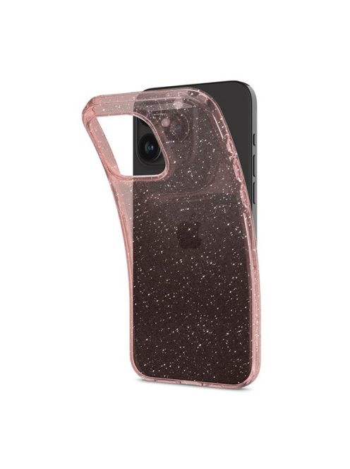 Spigen Liquid Crystal Glitter Apple iPhone 15 Pro tok, csillámos, rózsaszín, átlátszó