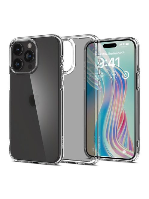 Spigen Ultra Hybrid Apple iPhone 15 Pro tok, Frost Clear, átlátszó