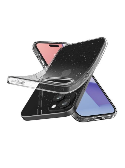 Spigen Liquid Crystal Glitter Apple iPhone 15 tok, csillámos, átlátszó