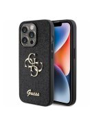 Guess Glitter Script Big 4G Apple iPhone 15 Pro hátlap tok, fekete