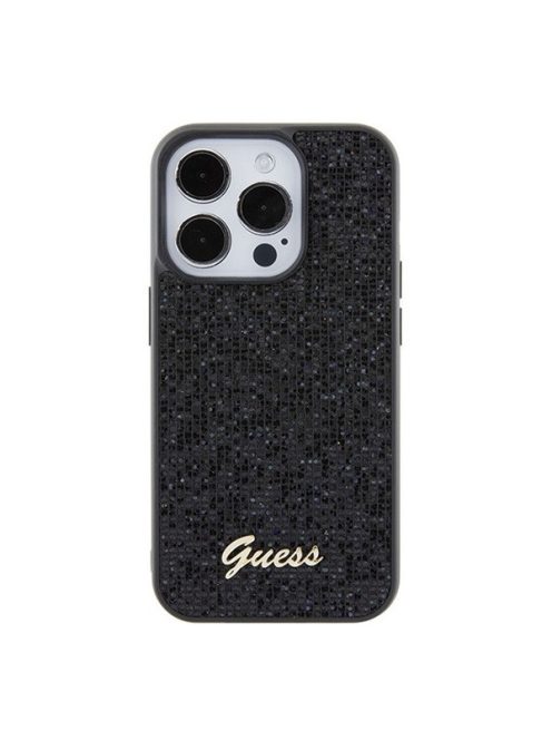 Guess Disco Metal Script Apple iPhone 15 Pro hátlap tok, fekete