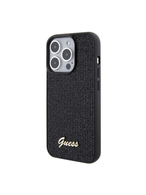 Guess Disco Metal Script Apple iPhone 15 Pro hátlap tok, fekete