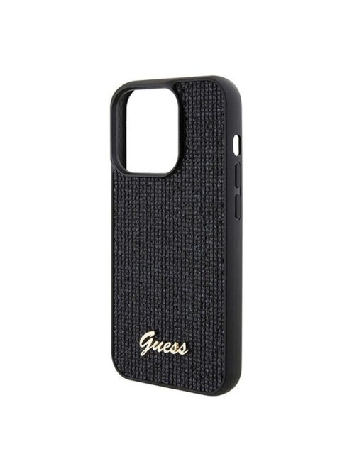 Guess Disco Metal Script Apple iPhone 15 Pro hátlap tok, fekete