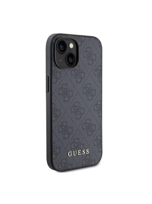 Guess 4G Metal Gold Logo Apple iPhone 15 Plus hátlap tok, szürke