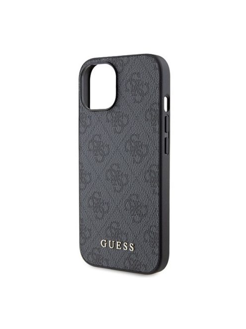 Guess 4G Metal Gold Logo Apple iPhone 15 Plus hátlap tok, szürke