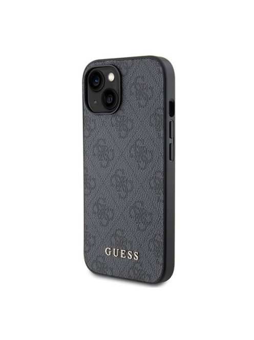 Guess 4G Metal Gold Logo Apple iPhone 15 Plus hátlap tok, szürke