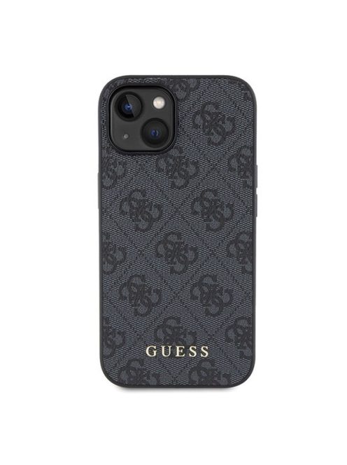 Guess 4G Metal Gold Logo Apple iPhone 15 Plus hátlap tok, szürke