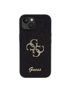 Guess Glitter Script Big 4G Apple iPhone 15 hátlap tok, fekete