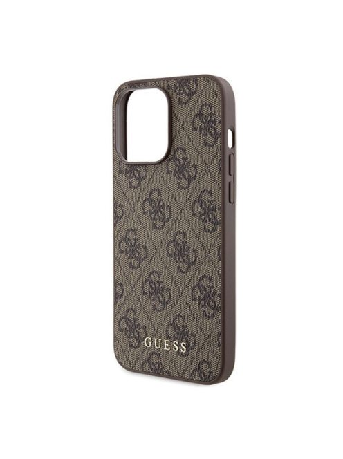 Guess 4G Metal Gold Logo Apple iPhone 15 Pro Max hátlap tok, barna