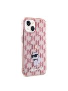 Karl Lagerfeld Monogram Choupette Apple iPhone 15 hátlap tok, rózsaszín