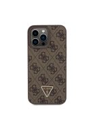 Guess 4G Strass Triangle Metal Logo tok, iPhone 15 Pro Max, Barna