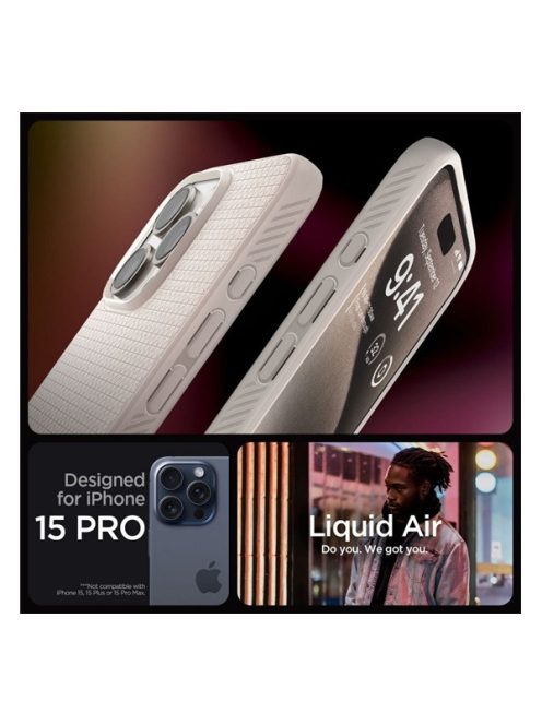 Spigen Liquid Air Apple iPhone 15 Pro tok, bézs