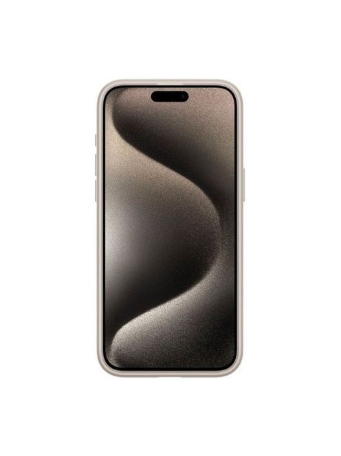 Spigen Ultra Hybrid Magfit Apple iPhone 15 Pro tok, MagSafe, bézs kerettel, átlátszó