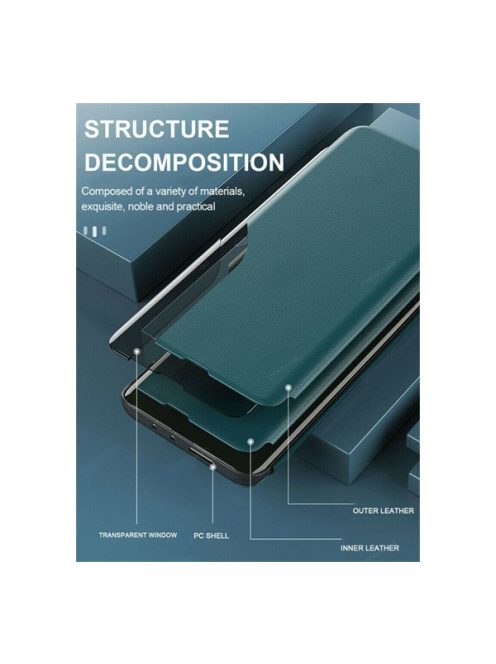 Huawei P40 Lite, oldalra nyíló tok, fekete