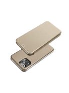 Forcell Elegance oldalra nyíló hátlap tok Samsung S24 PLUS arany