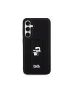 Karl Lagerfeld Saffiano Grip Stand Metal Logo Samsung Galaxy S23 FE hátlap tok, fekete