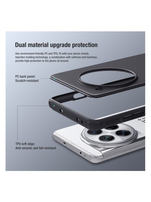 Nillkin Super Frosted Shield Pro OnePlus 12 műanyag tok, fekete