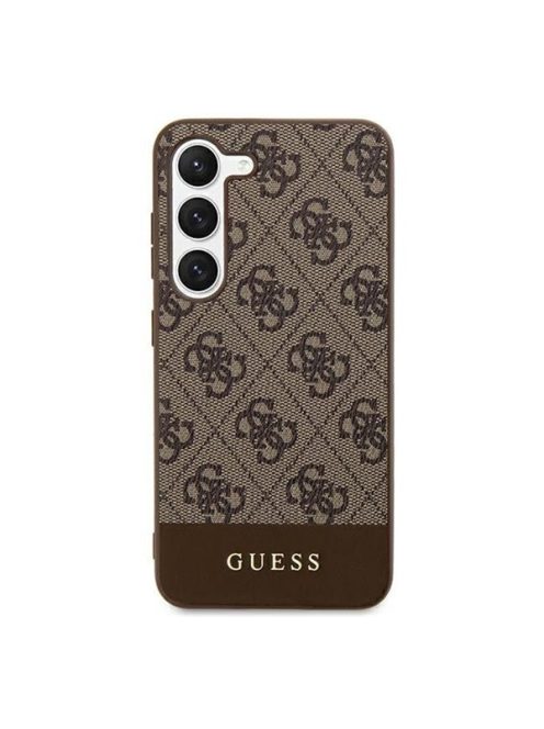 Guess 4G Stripe Samsung Galaxy S24+ szilikon tok, barna