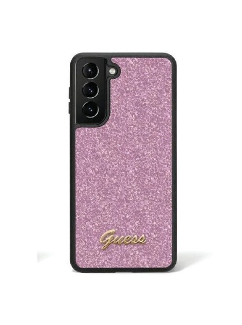 Guess Glitter Script 4G Samsung Galaxy S24 hátlap tok, lila