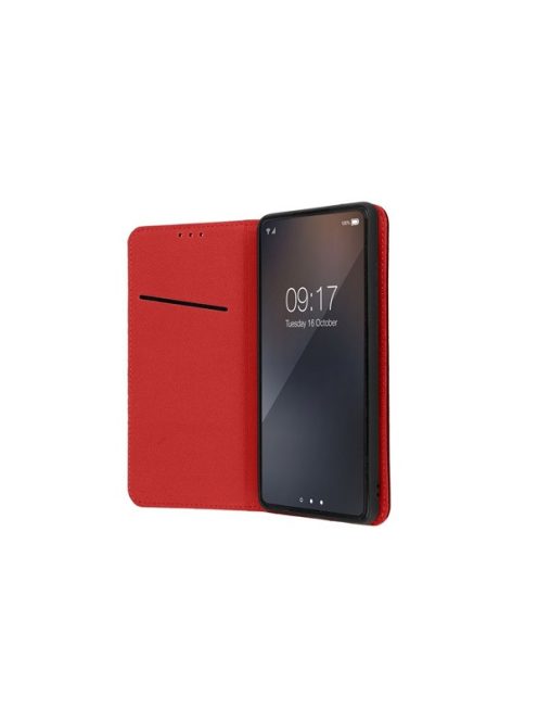 Smart Pro bőr flip tok Xiaomi Redmi Note 13 Pro 5G , bordó