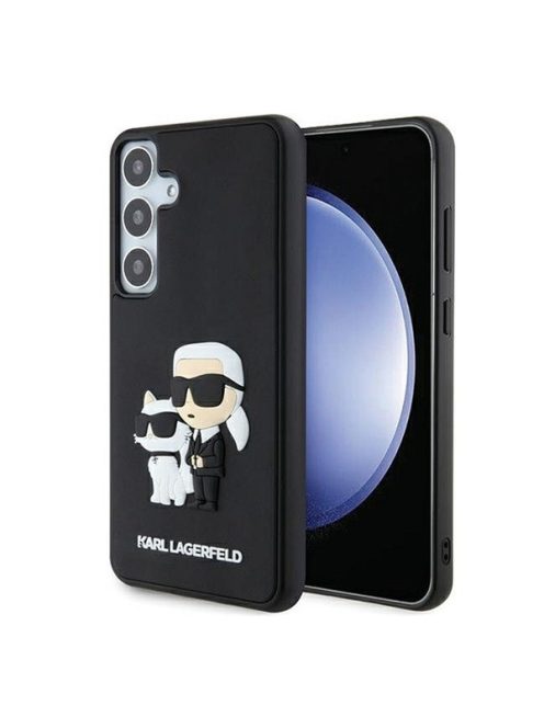 Karl Lagerfeld 3D Rubber Karl&Choupette Samsung Galaxy S24 tok, fekete