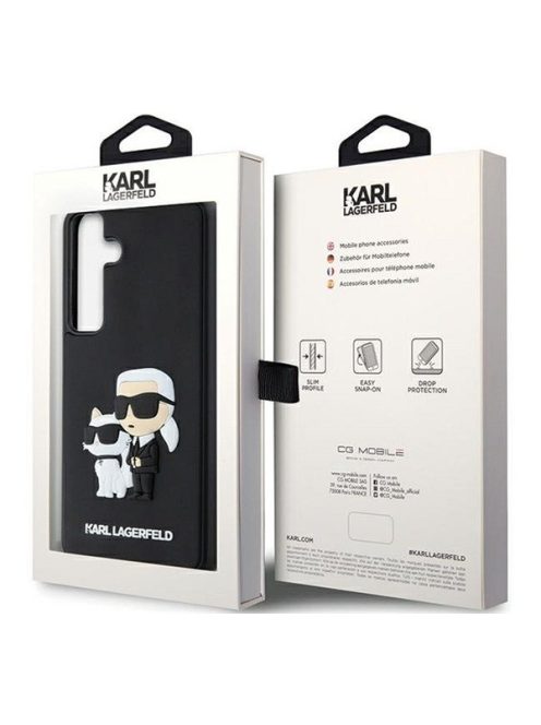 Karl Lagerfeld 3D Rubber Karl&Choupette Samsung Galaxy S24+ tok, fekete
