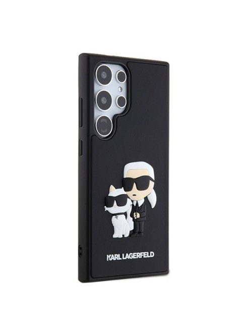 Karl Lagerfeld 3D Rubber Karl&Choupette Samsung Galaxy S24 Ultra tok, fekete
