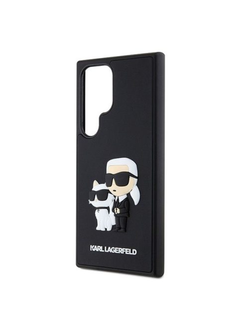 Karl Lagerfeld 3D Rubber Karl&Choupette Samsung Galaxy S24 Ultra tok, fekete