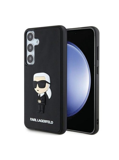 Karl Lagerfeld 3D Rubber Ikonik Samsung Galaxy S24+ tok, fekete
