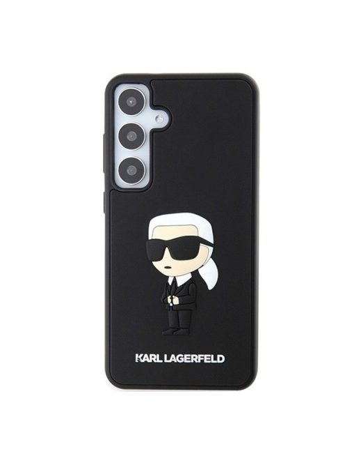 Karl Lagerfeld 3D Rubber Ikonik Samsung Galaxy S24+ tok, fekete