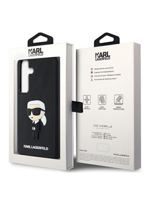 Karl Lagerfeld 3D Rubber Ikonik Samsung Galaxy S24+ tok, fekete
