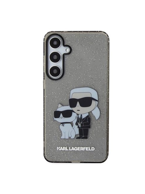 Karl Lagerfeld Glitter Karl&Choupette Samsung Galaxy S24 tok, fekete