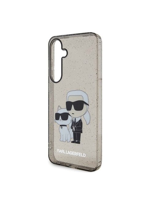 Karl Lagerfeld Glitter Karl&Choupette Samsung Galaxy S24 tok, fekete