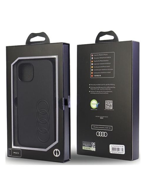 Audi Synthetic Leather Apple iPhone 13 / 14 / 15 tok, fekete